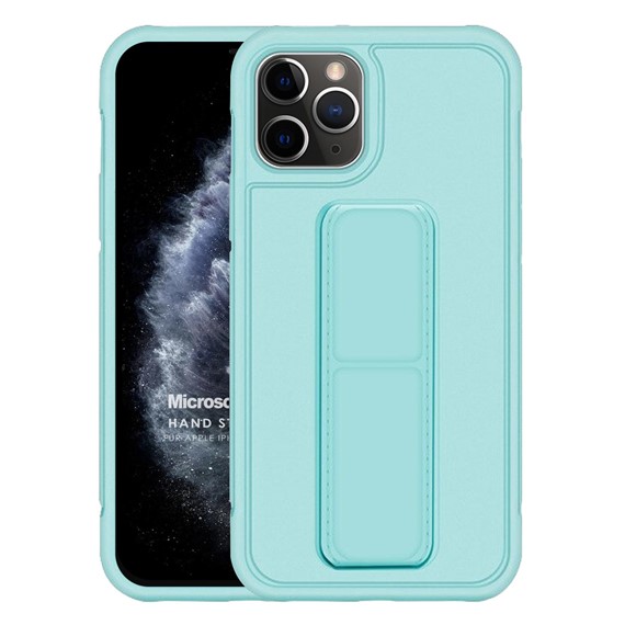 Microsonic Apple iPhone 11 Pro Max Kılıf Hand Strap Turkuaz 1