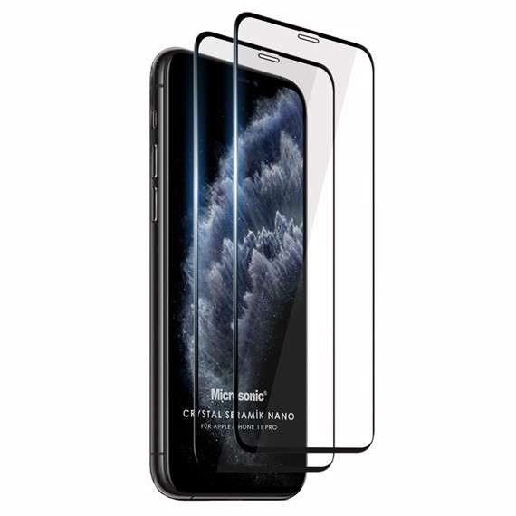 Microsonic Apple iPhone 11 Pro Crystal Seramik Nano Ekran Koruyucu Siyah 2 Adet 1