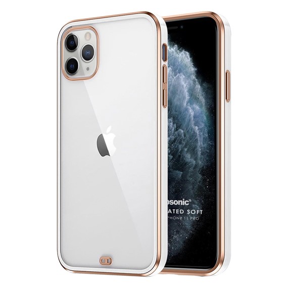 Microsonic Apple iPhone 11 Pro Kılıf Laser Plated Soft Beyaz 1