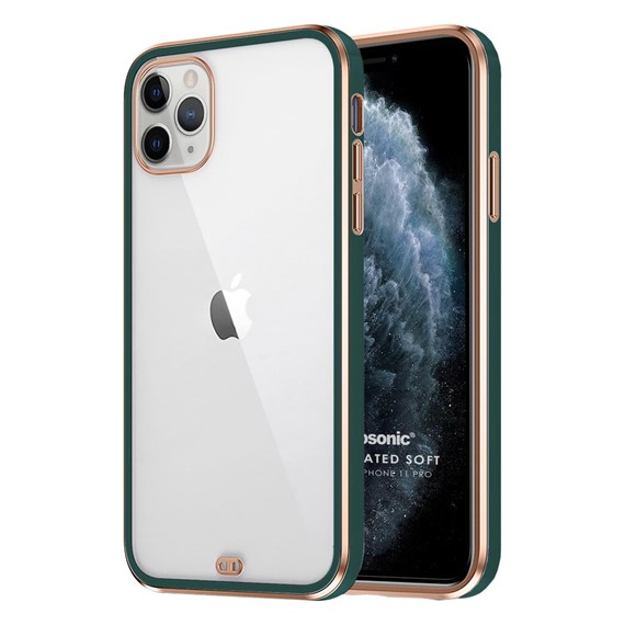 Microsonic Apple iPhone 11 Pro Kılıf Laser Plated Soft Koyu Yeşil 1