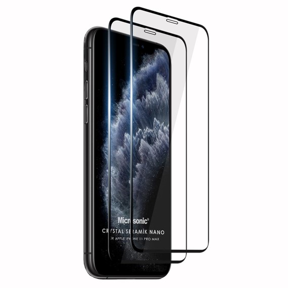 Microsonic Apple iPhone 11 Pro Max Crystal Seramik Nano Ekran Koruyucu Siyah 2 Adet 1