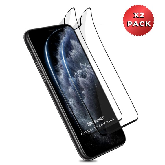 Microsonic Apple iPhone 11 Pro Max Crystal Seramik Nano Ekran Koruyucu Siyah 2 Adet 2