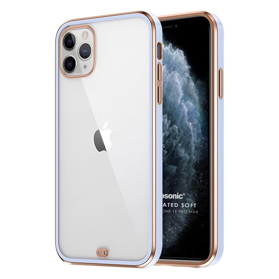 Microsonic Apple iPhone 11 Pro Max Kılıf Laser Plated Soft Lila 1