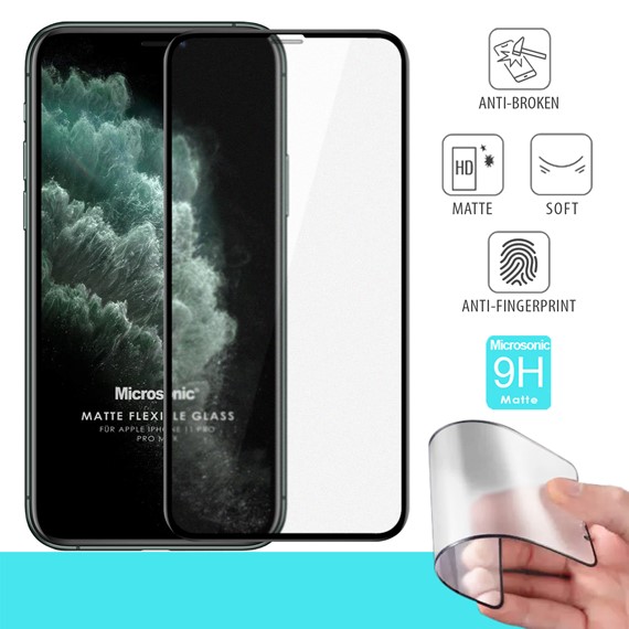 Microsonic Apple iPhone 11 Pro Max Seramik Matte Flexible Ekran Koruyucu Siyah 1