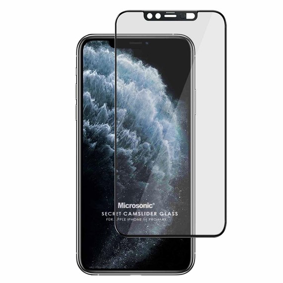 Microsonic Apple iPhone 11 Pro Max Secret CamSlider Glass Cam Ekran Koruyucu Siyah 1