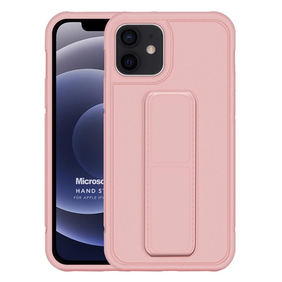 Microsonic Apple iPhone 12 Kılıf Hand Strap Rose Gold 1