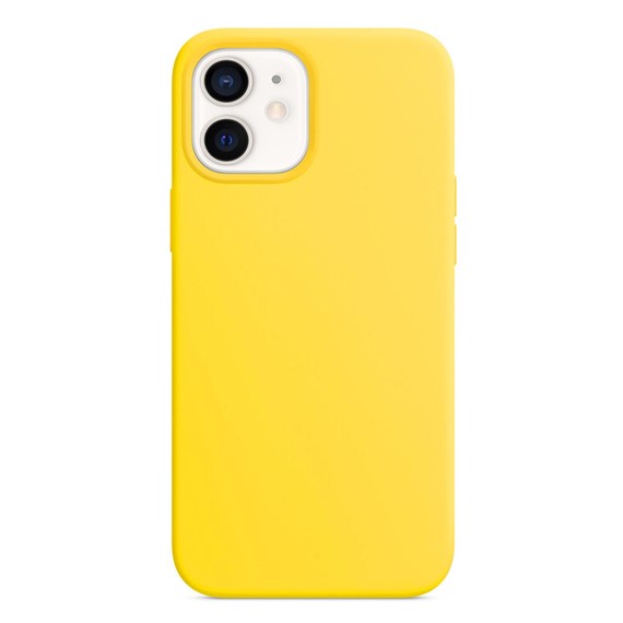 Microsonic Apple iPhone 12 Kılıf Liquid Lansman Silikon Sarı 2