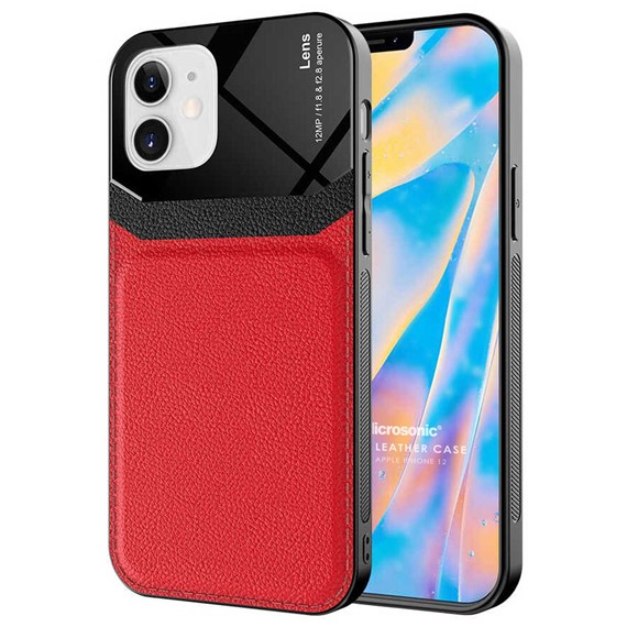 Microsonic Apple iPhone 12 Mini Kılıf Uniq Leather Kırmızı 1