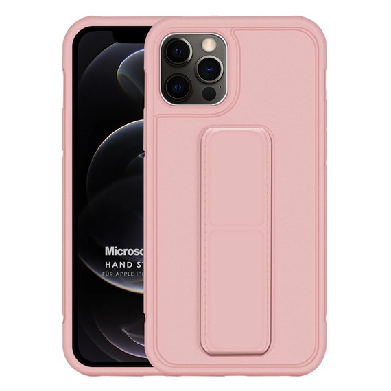 Microsonic Apple iPhone 12 Pro Kılıf Hand Strap Rose Gold 1