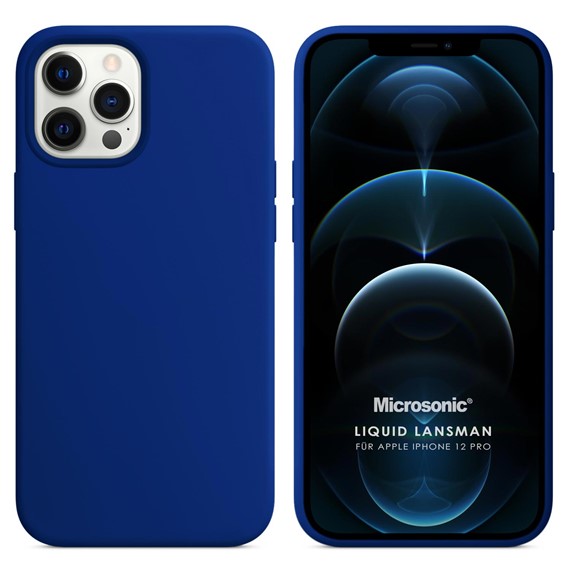 Microsonic Apple iPhone 12 Pro Kılıf Liquid Lansman Silikon Lacivert 1