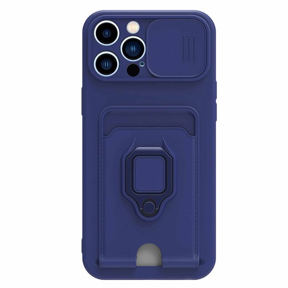 Microsonic Apple iPhone 12 Pro Kılıf Multifunction Silicone Lacivert 2