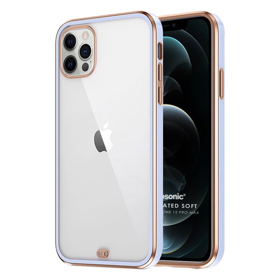 Microsonic Apple iPhone 12 Pro Max Kılıf Laser Plated Soft Lila 1