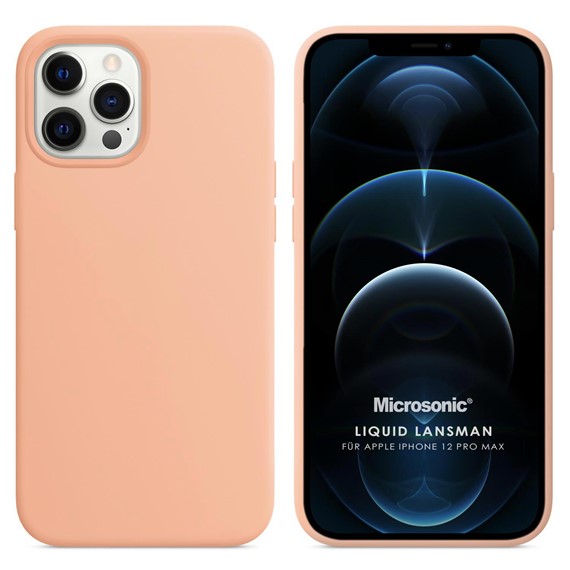 Microsonic Apple iPhone 12 Pro Max Kılıf Liquid Lansman Silikon Rose Gold 1