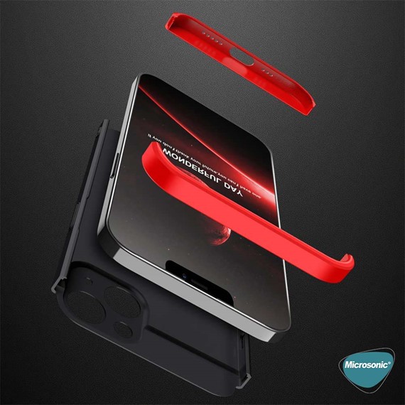 Microsonic Apple iPhone 13 Mini Kılıf Double Dip 360 Protective Siyah 3