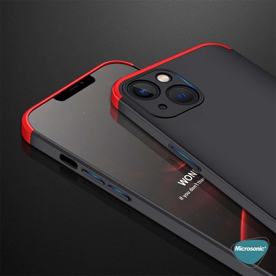 Microsonic Apple iPhone 13 Mini Kılıf Double Dip 360 Protective Siyah 6