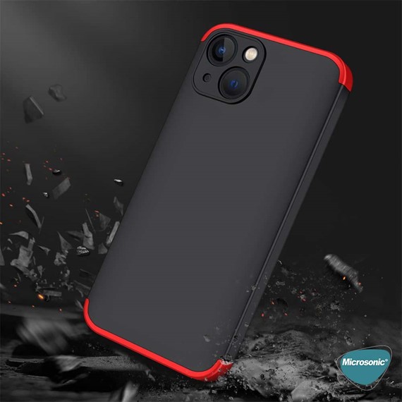 Microsonic Apple iPhone 13 Mini Kılıf Double Dip 360 Protective Siyah 7