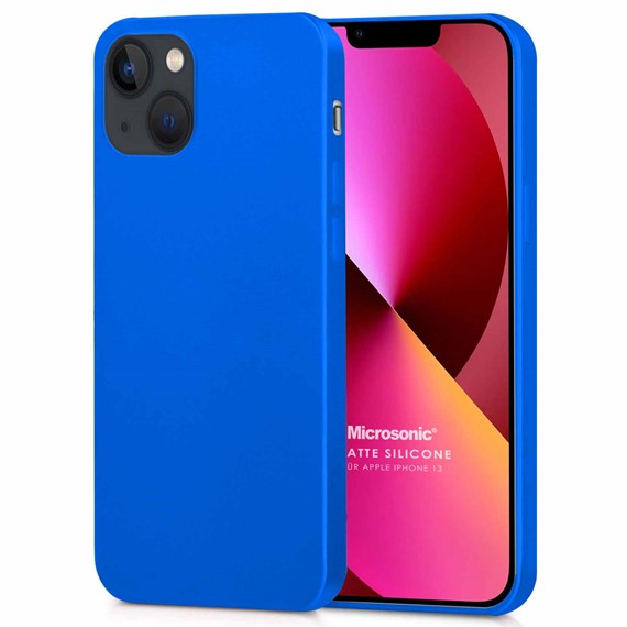 Microsonic Matte Silicone Apple iPhone 13 Kılıf Mavi 1