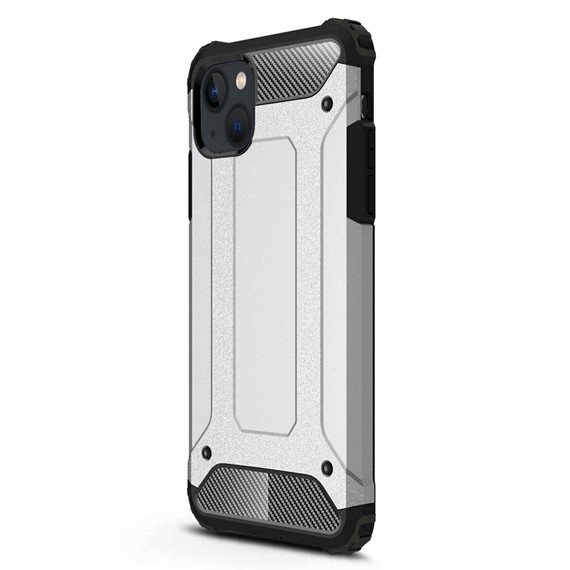 Microsonic Apple iPhone 13 Kılıf Rugged Armor Gümüş 2