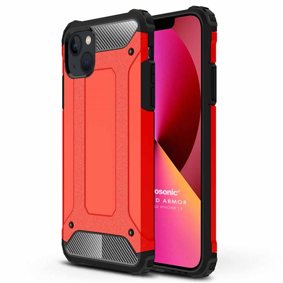 Microsonic Apple iPhone 13 Kılıf Rugged Armor Kırmızı 1