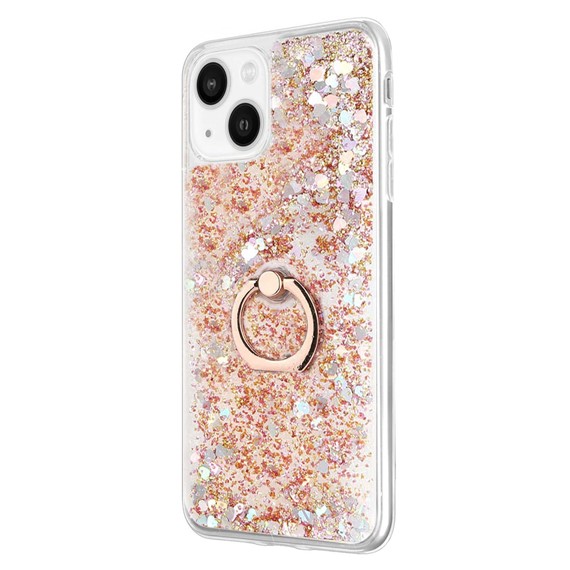 Microsonic Apple iPhone 13 Mini Kılıf Glitter Liquid Holder Gold 2