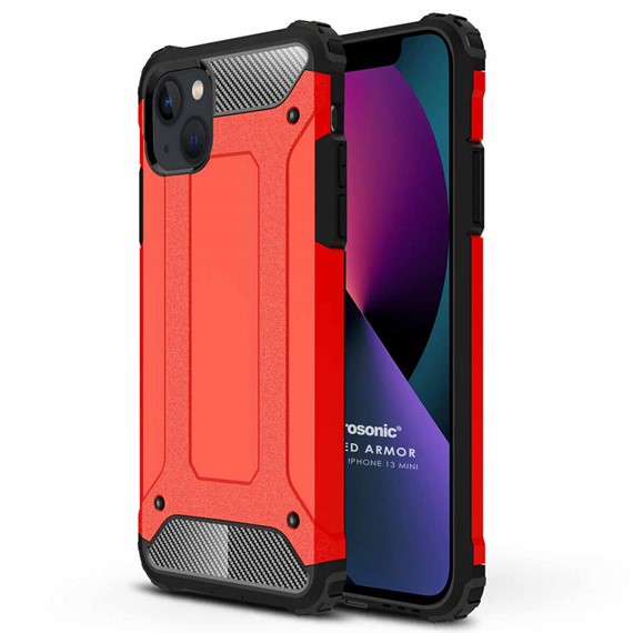 Microsonic Apple iPhone 13 Mini Kılıf Rugged Armor Kırmızı 1