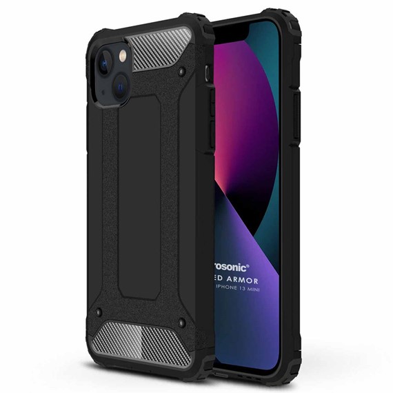 Microsonic Apple iPhone 13 Mini Kılıf Rugged Armor Siyah 1