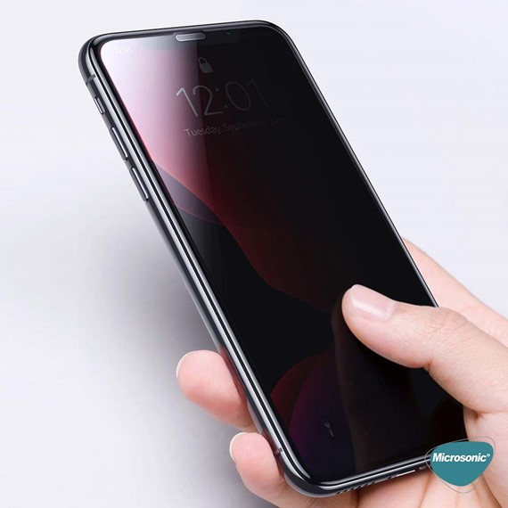 Microsonic TECNO Camon 19 Pro Privacy 5D Gizlilik Filtreli Cam Ekran Koruyucu Siyah 4