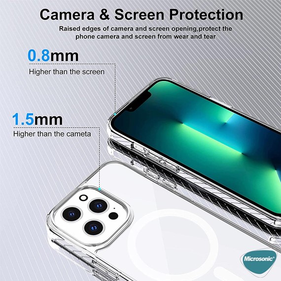 Microsonic Apple iPhone 14 Pro Max Kılıf MagSafe Clear Soft Şeffaf 5
