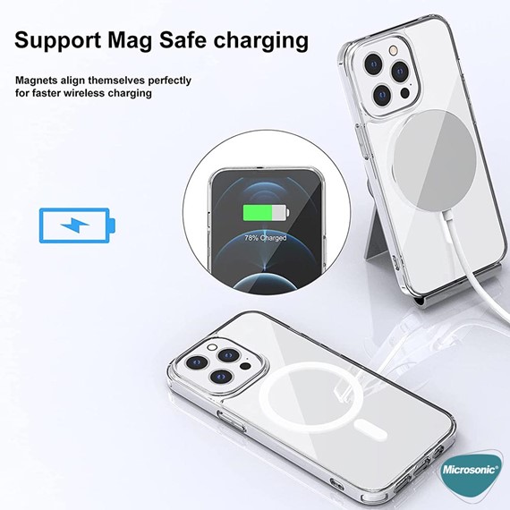 Microsonic Apple iPhone 16 Plus Kılıf MagSafe Clear Soft Şeffaf 8