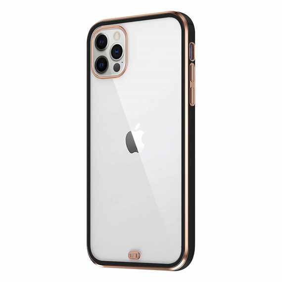 Microsonic Apple iPhone 13 Pro Max Kılıf Laser Plated Soft Siyah 2