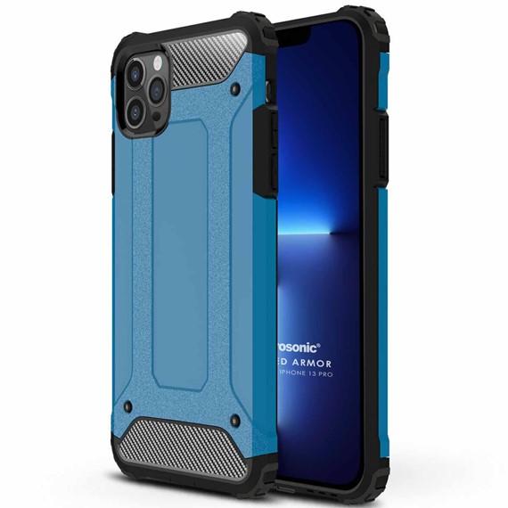 Microsonic Apple iPhone 13 Pro Kılıf Rugged Armor Mavi 1