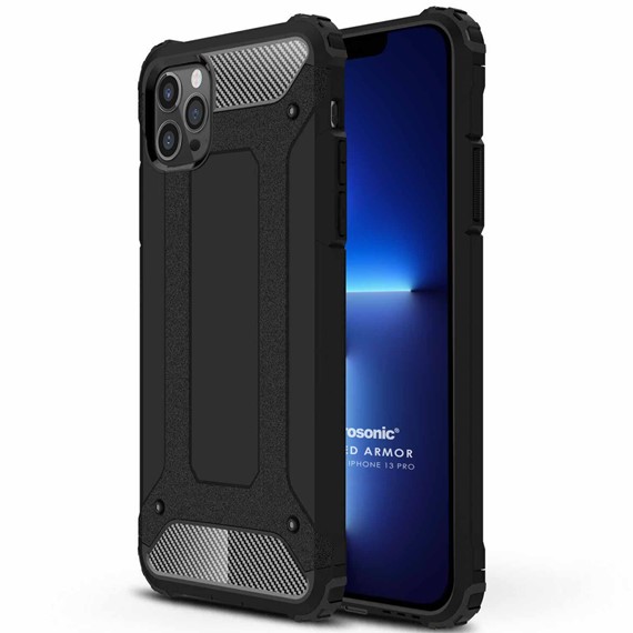 Microsonic Apple iPhone 13 Pro Kılıf Rugged Armor Siyah 1