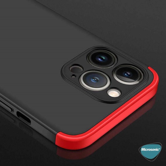 Microsonic Apple iPhone 13 Pro Kılıf Double Dip 360 Protective Mavi 5