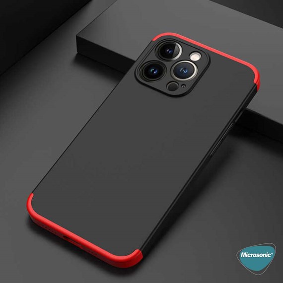 Microsonic Apple iPhone 13 Pro Max Kılıf Double Dip 360 Protective Siyah 6