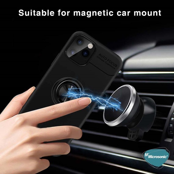 Microsonic Apple iPhone 13 Pro Max Kılıf Kickstand Ring Holder Kırmızı 3