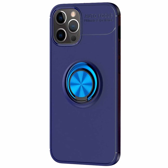 Microsonic Apple iPhone 13 Pro Max Kılıf Kickstand Ring Holder Lacivert 2