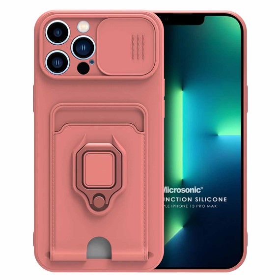 Microsonic Apple iPhone 13 Pro Max Kılıf Multifunction Silicone Pembe 1