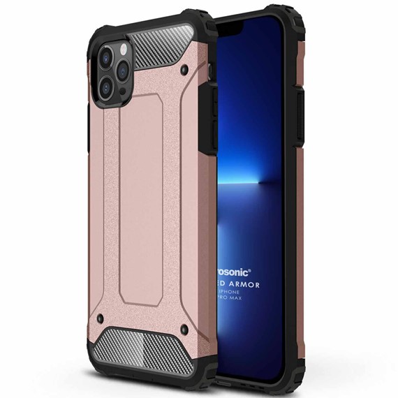 Microsonic Apple iPhone 13 Pro Max Kılıf Rugged Armor Rose Gold 1