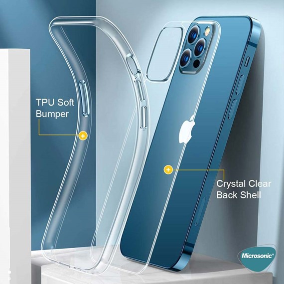 Microsonic Apple iPhone 13 Pro Max Kılıf Transparent Soft Beyaz 4