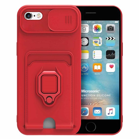 Microsonic Apple iPhone 6 Kılıf Multifunction Silicone Kırmızı 1