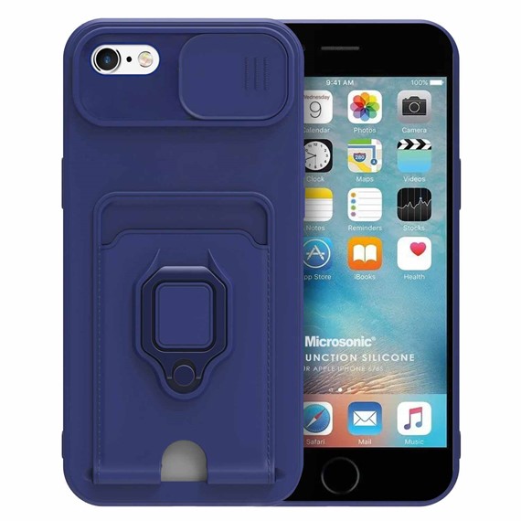 Microsonic Apple iPhone 6S Kılıf Multifunction Silicone Lacivert 1