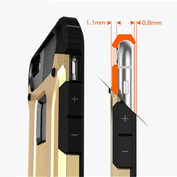 Microsonic Apple iPhone 6S Plus Kılıf Rugged Armor Gümüş 3