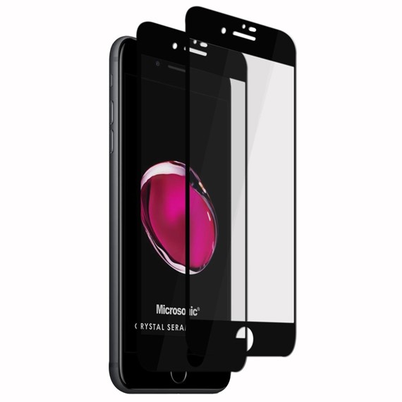 Microsonic Apple iPhone 8 Plus Crystal Seramik Nano Ekran Koruyucu Siyah 2 Adet 1