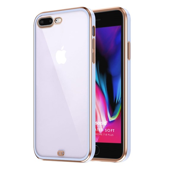 Microsonic Apple iPhone 8 Plus Kılıf Laser Plated Soft Lila 1