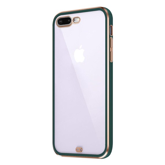 Microsonic Apple iPhone 7 Plus Kılıf Laser Plated Soft Koyu Yeşil 2