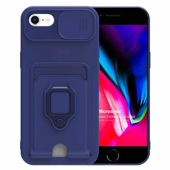 Microsonic Apple iPhone 8 Kılıf Multifunction Silicone Lacivert 1