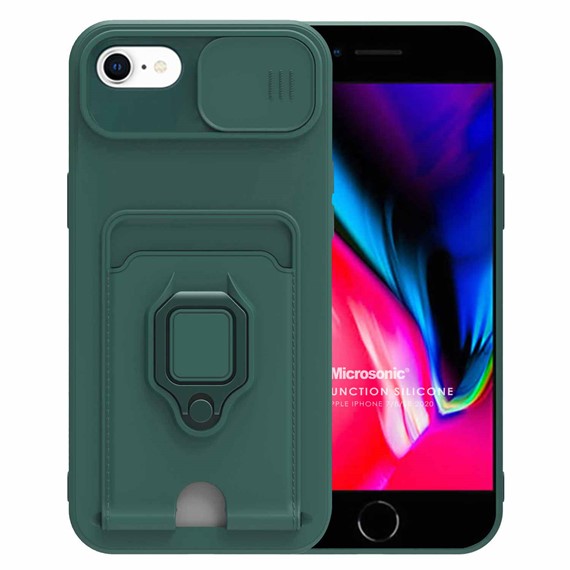 Microsonic Apple iPhone 8 Kılıf Multifunction Silicone Yeşil 1