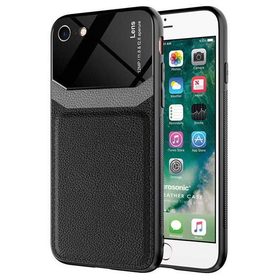 Microsonic Apple iPhone SE 2020 Kılıf Uniq Leather Siyah 1