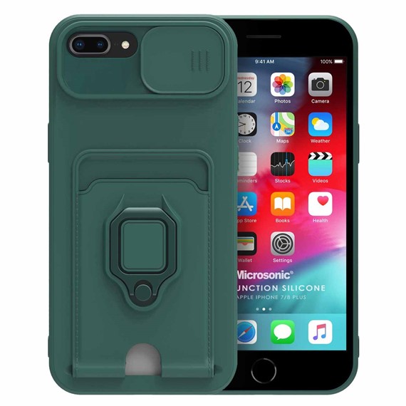 Microsonic Apple iPhone 8 Plus Kılıf Multifunction Silicone Yeşil 1