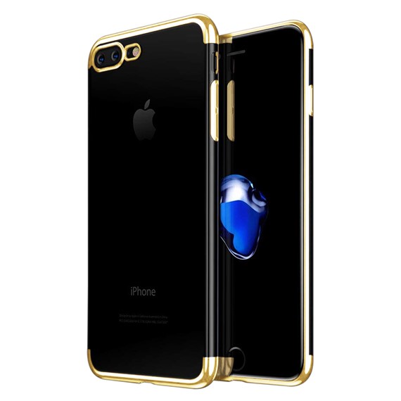 Microsonic Apple iPhone 7 Plus Kılıf Skyfall Transparent Clear Gold 1